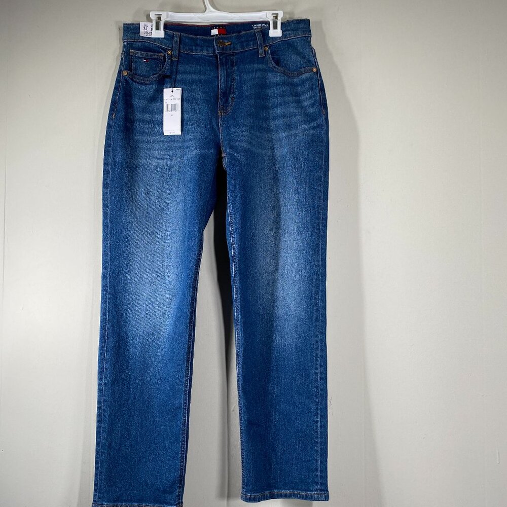 Tommy Jeans Classic Straight Denim Jeans Women's 12 Mid Rise Blue Casual NWT